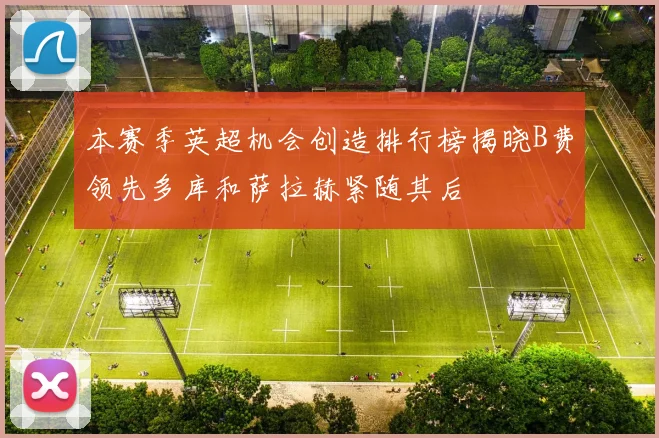 本赛季英超机会创造排行榜揭晓B费领先多库和萨拉赫紧随其后